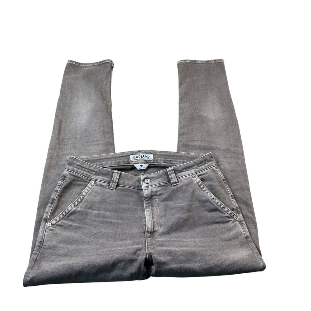 Barmas Handmade Garment Wash Gray Men's Jeans Size 33x32